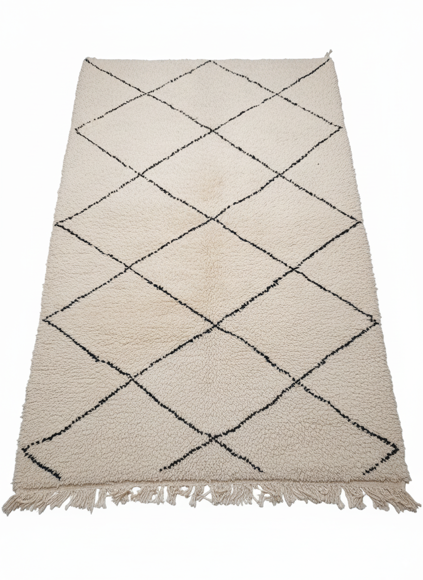 Beni Ourain Berber Stil Handgeknüpft Teppich - 245x145