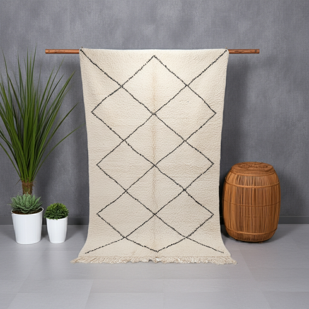 Beni Ourain Berber Stil Handgeknüpft Teppich - 240x160
