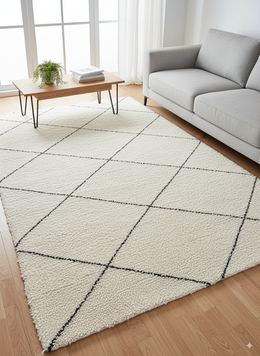 Beni Ourain Berber Stil Handgeknüpft Teppich - 260x175