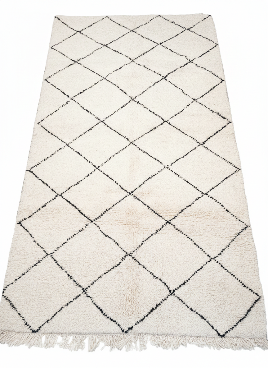 Beni Ourain Berber Stil Handgeknüpft Teppich - 260x145